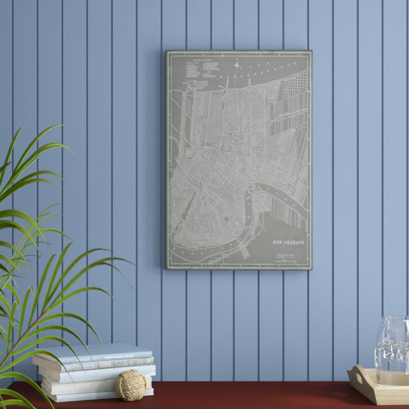 «City Map of New Orleans», peinture sur toile, H 30 po x l 20 po