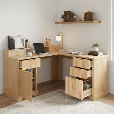 Panissidi en L avec station de charge et armoire de rangement