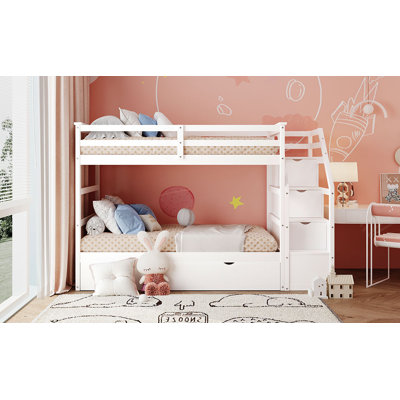 Bunk Bed With Trundle And 3 Storage Stairs