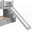 Lit superposé simple avec lit gigogne et glissade - aucun sommier nécessaire, structure en pin robuste (L 94,5 po x l 45,5 po x H 94 po)-1921453791