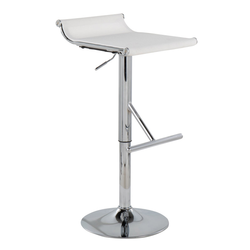 Tabouret pivotant à hauteur réglable Dwerg, Blanc
