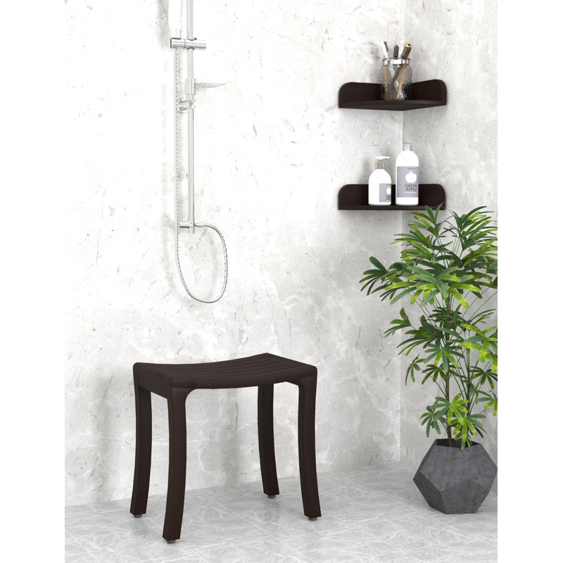 AquaTeak 18" Curved Teak Wood Shower Bench