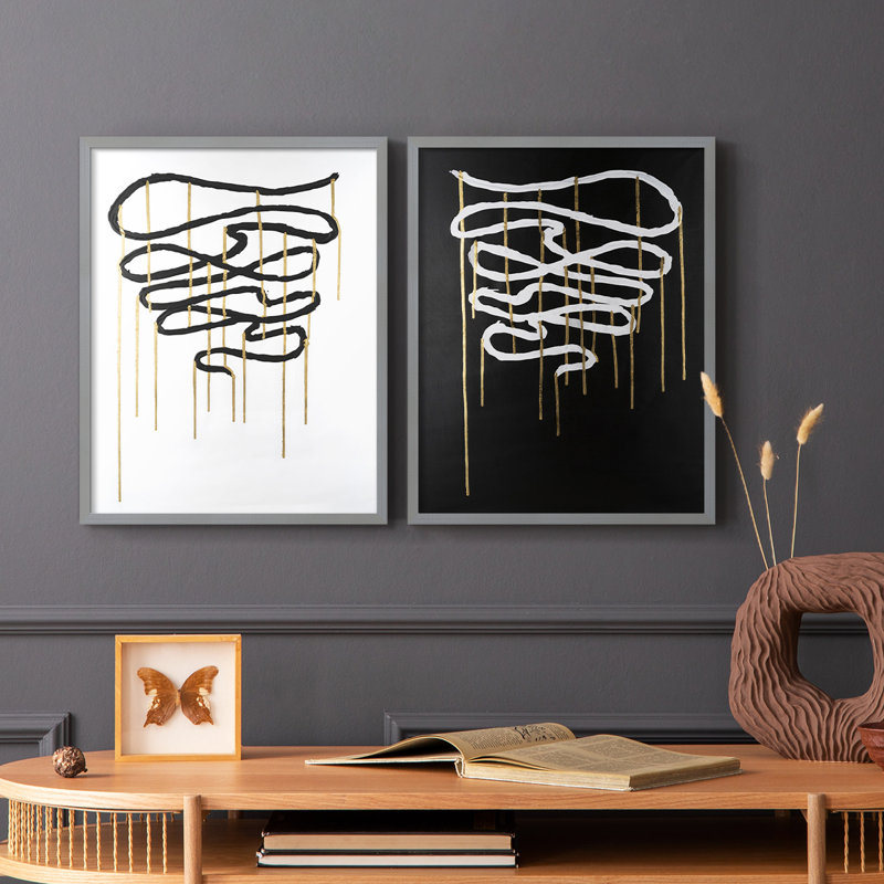 «Weeping Ribbon I», reproduction encadrée de qualité supérieure - prête à être accrochée - aucun clou requis - aucun clou requis