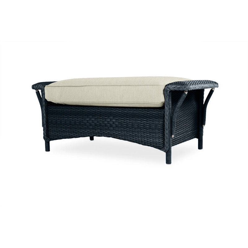 Nantucket Outdoor Ottoman, Beach Navy, Ebony