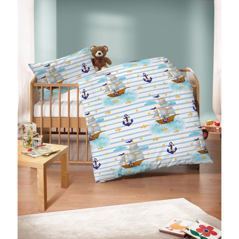 100% Cotton 57 TC 2 Piece Duvet Cover Set, 100 x 135 cm + 40 x 60 cm