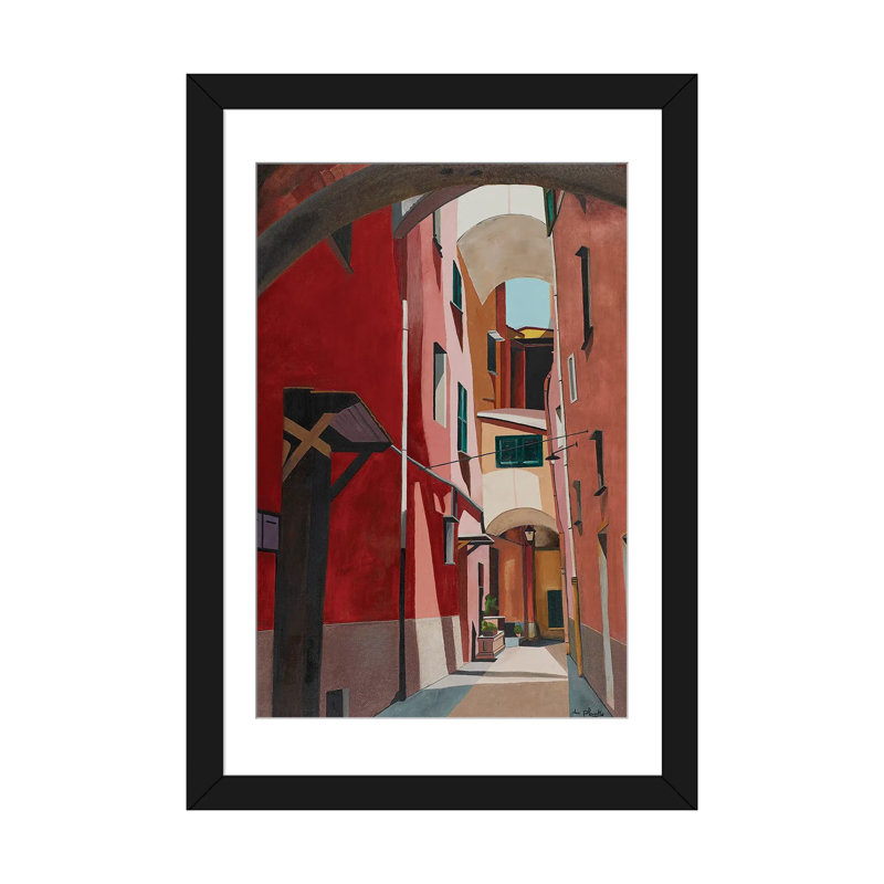 Porto Maurizio, Italie, H 24 po x l 16 po x P 1 po, Blanc, Papier avec cadre noir ouvert