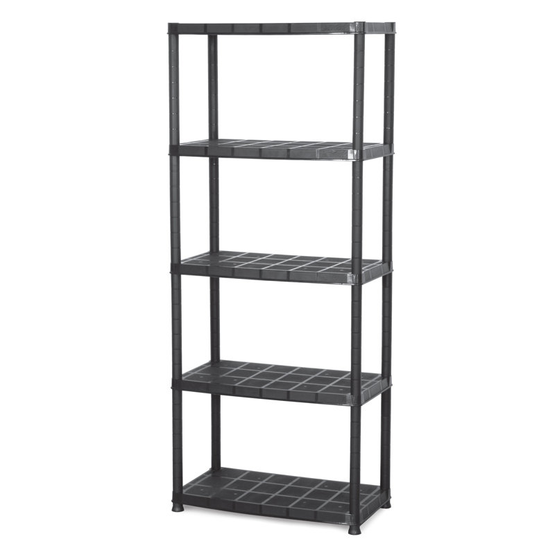 Plastic Shelving Unit, 67" H x 28" W x 15" D
