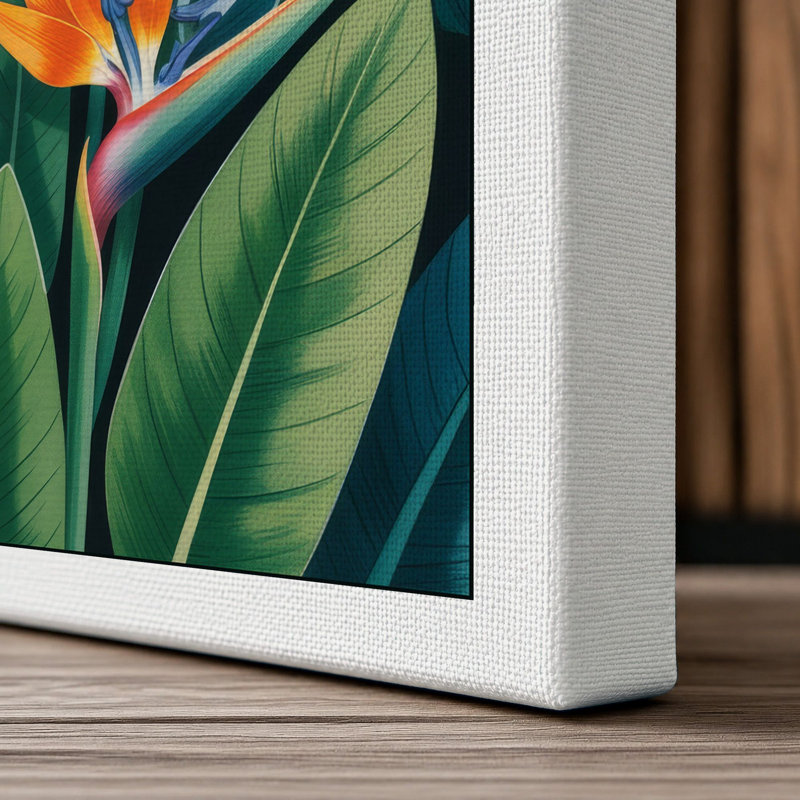 Birds of Paradise Arranged Botanical - Wrapped Canvas, 24x16 - 61.0 x 40.6 cm, White Border