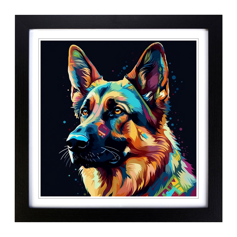 Single Picture Frame Print on Wood, Black