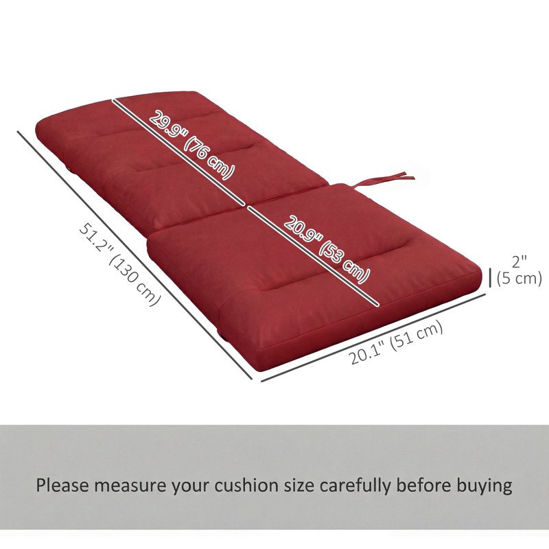 Coussin de chaise d'extérieur avec attaches de dossier Adirondack, rouge vin, 1, Rouge