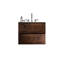 Meuble-lavabo moderne 24 po - Noyer, lavabo en céramique, meuble-lavabo silencieux et élégant: noyer avec fonctionnalité