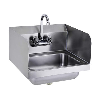17" X 15" 304 Stainless Steel Wall Mounted Hand Sink  NSF Certified  Durable & Easy To Install