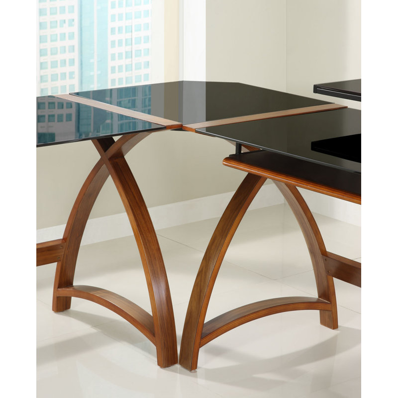 Sunterra Corner Desk Connector in Black Glass