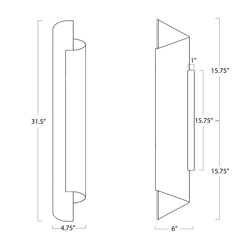 Flute 2 - Light Wallchiere, Polished Nickel