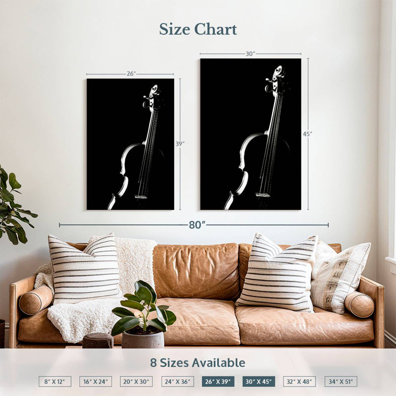 Silhouette de violon Abarca, H 39 po x l 26 po