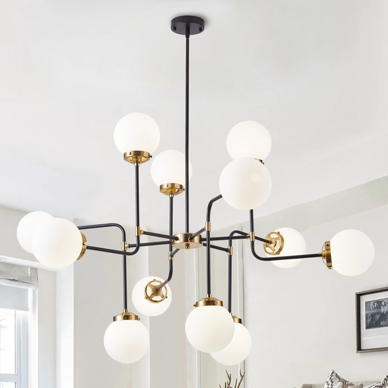 Luminaire suspendu 12 lumières DEL avec accents