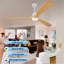 Ventilateur de plafond moderne 72 pouces avec 3 lumières à DEL à intensité variable et 3 lumières à DEL