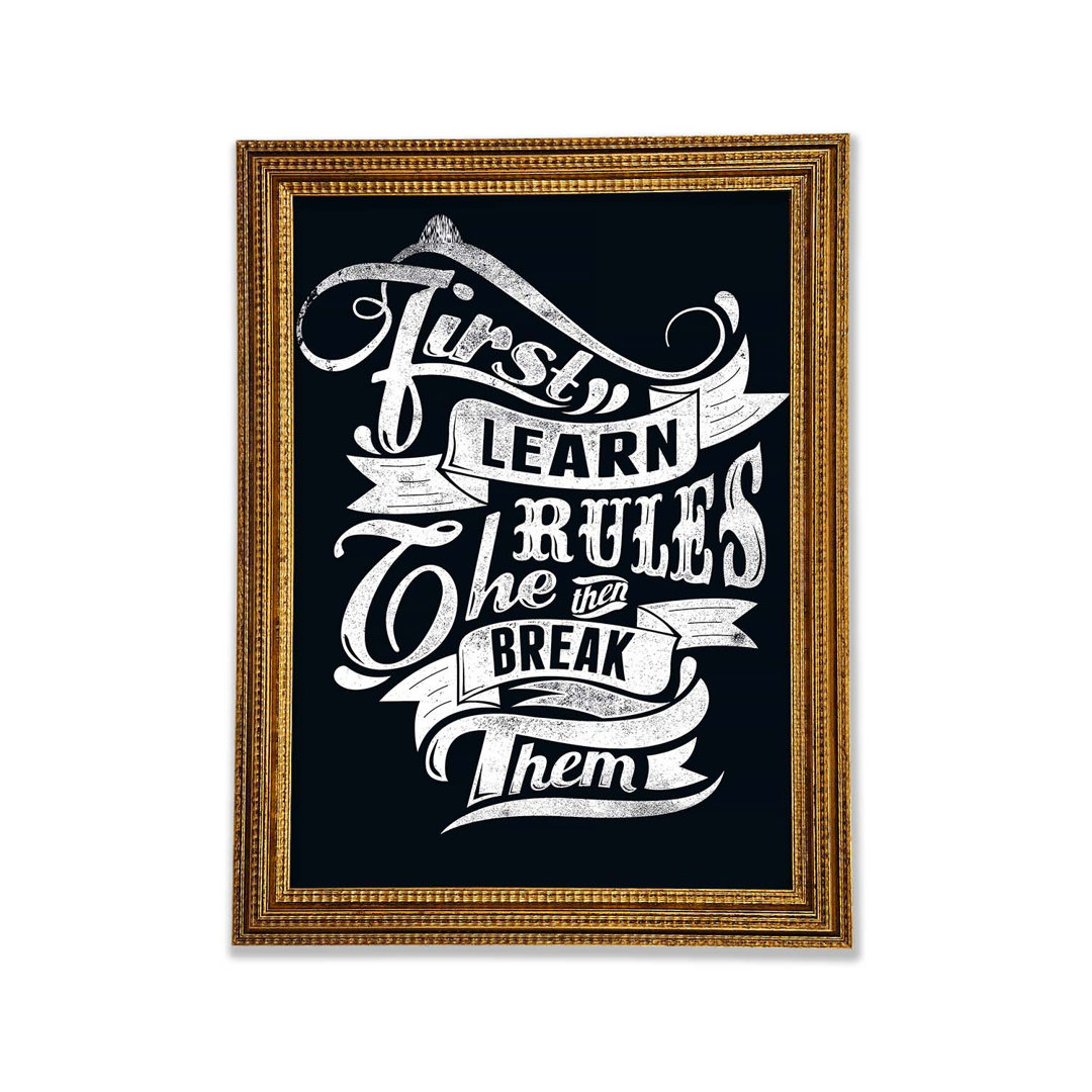 Lerne zuerst die Regeln - Single Picture Frame Typography