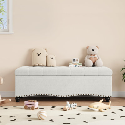 Banc de rangement en lin Earletta