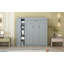 Lit escamotable double pleine grandeur avec tablettes, garde-robe et lumières DEL, gris-1281374197-1281374202