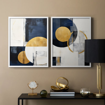 ABSTRACT Series DLI - reproduction encadrée de qualité supérieure - prête à être accrochée - aucun clou requis - aucun clou requis