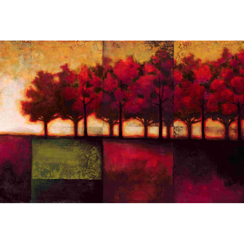 «Bold Tree Horizon», peinture sur toile tendue, H 12 po x l 18 po