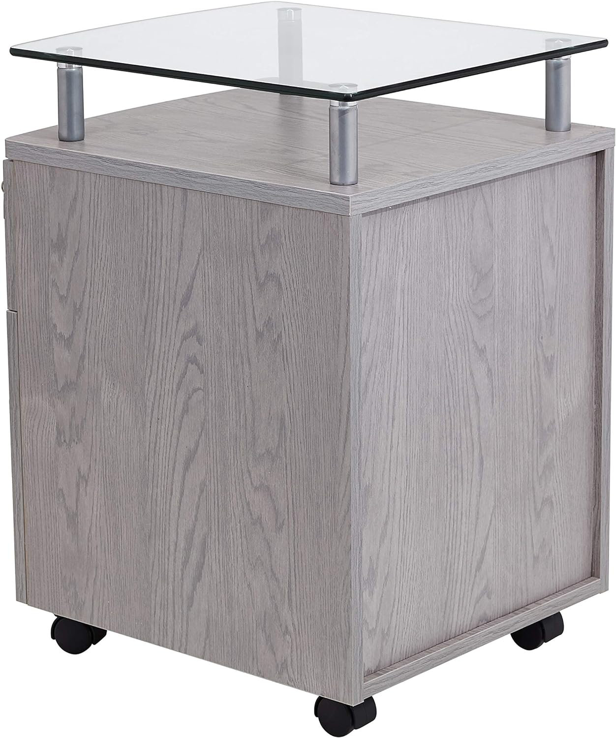 Latitude Run® Rolling Glass Top File Regular, Gray Wayfair