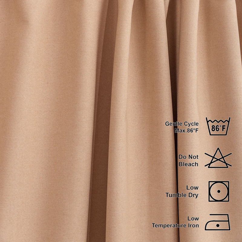 LAXTON Room Darkening Extra Long & Extra Wide Decorative Curtain, 52" W x 216" L, Cognac