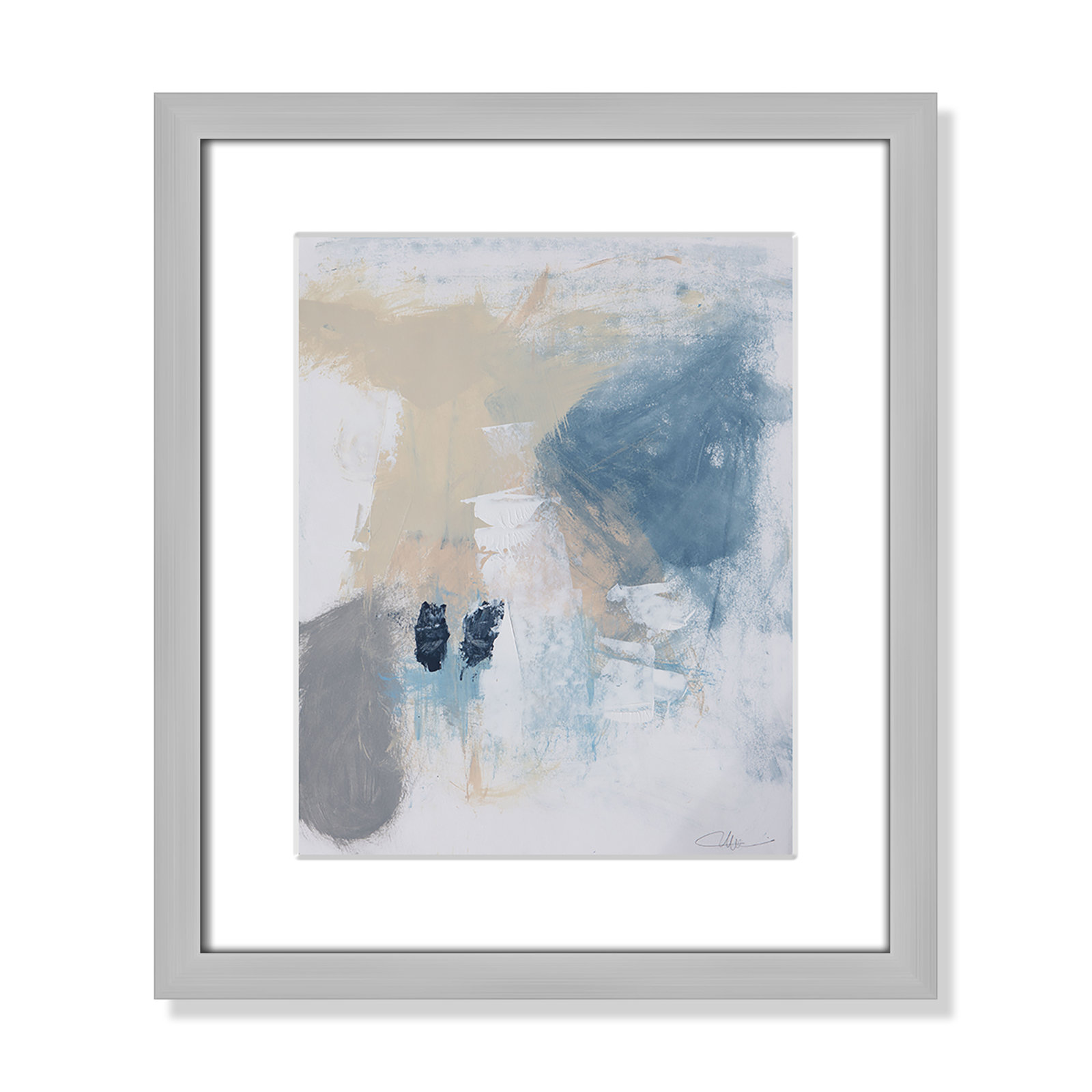 Coastal Carnival Collection "Coastal Carnival II" Print, Silver Single Picture Framed Paper, White, 15" H x 13" W x 1.25" D