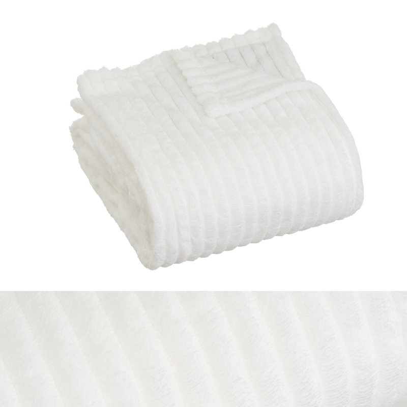 Roti Chunky Knit Throw Blanket, White