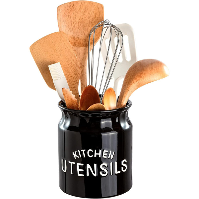 Ceramic Farmhouse Kitchen Countertop Utensil Rack
