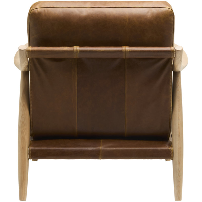Becki Owens x Surya Gaviota Accent Chair, Brown Leather