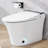 Heated Seat Smart Toilet, One Piece Toilet, Automatic Flush Tankless Toilet Without Bidet, With Foot Sensor Flush, Blue Night Light, Knob Control, Power Outage Flushing, Soft Close Cover,White