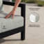 Fauteuil club d'extérieur gris foncé en aluminium avec dossier moderne et coussins Sunbrella-1820514047