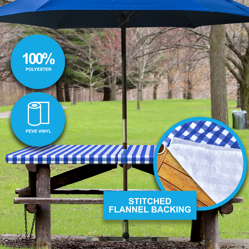 Tablecloth With Umbrella Hole Rectangle , 72" x 30", Blue