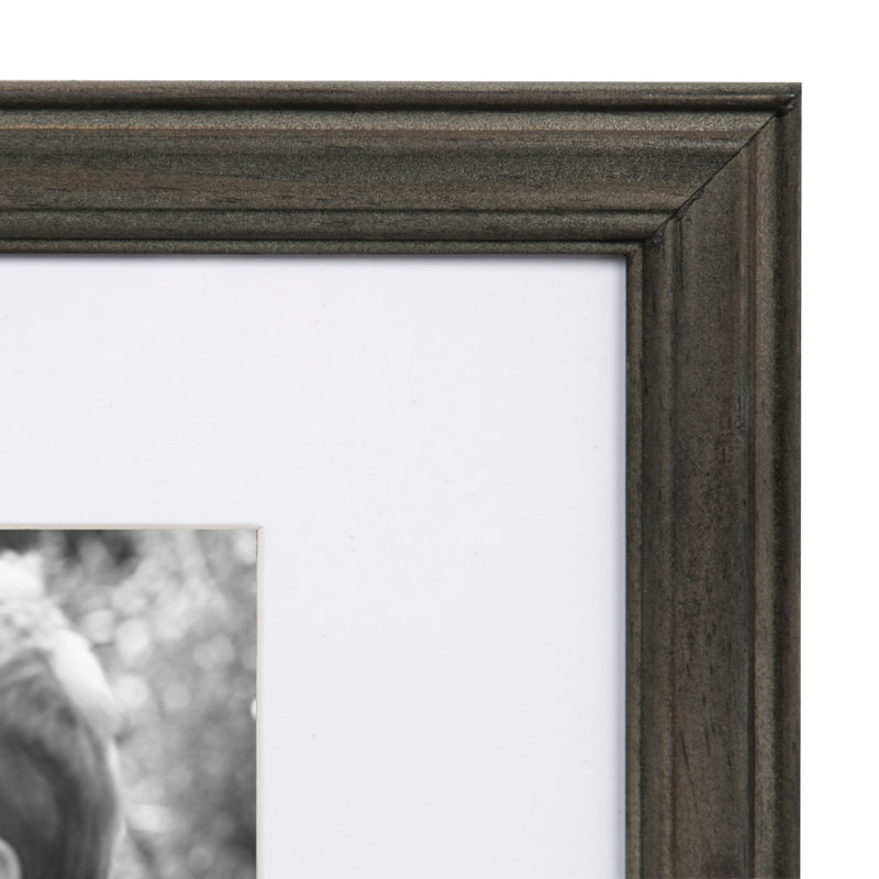Kymarion Matte Picture Frame - Set of 6 with Mat, Grey