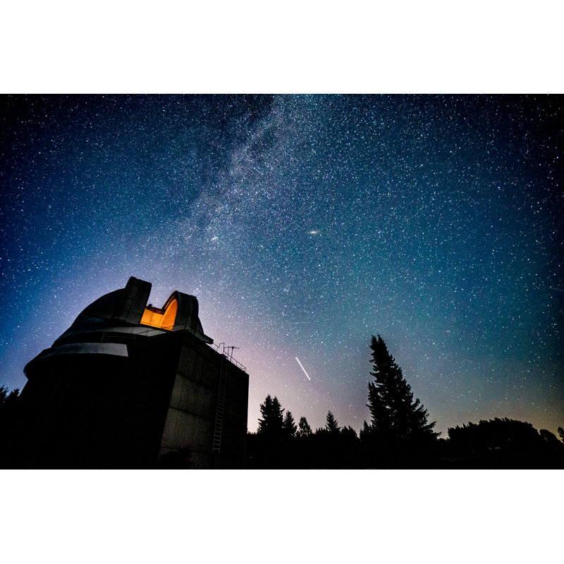 Observatory Under Milky Way Galaxy - Wrapped Canvas Print, 81cm H x 122cm W x 3.8cm D