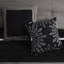 Édredon en faux suède 7 pièces pour très grand lit - noir avec détails fins de couleur jais mat