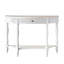 Console demi-lune en bois massif avec tiroir et tablette-537646102