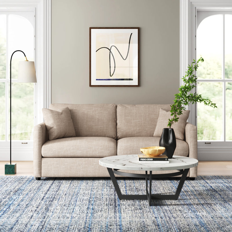 Godwin Upholstered 75'' Sleeper Sofa, Macc Ecru