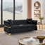 Modern Sofas, 83.5 Inch Black Velvet Gold Metal Trim For Home