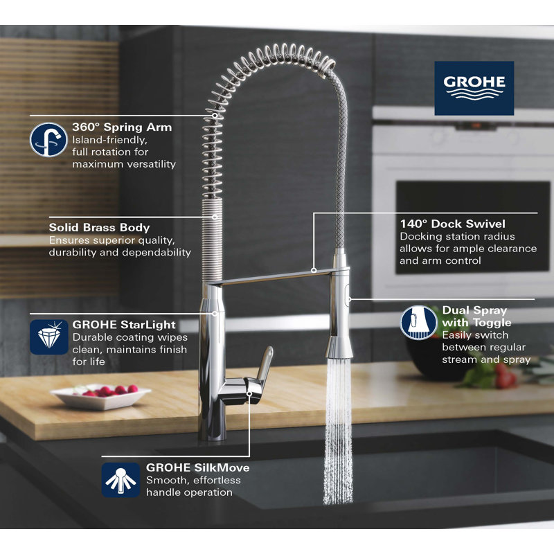 K7® Semi-Professional Pull Down Touch Single Handle Kitchen Faucet with Accessories, SuperSteel Infinity