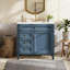 Meuble-lavabo moderne de 36 po avec lavabo supérieur, grand rangement, cuve en céramique durable et pieds romains élégants.