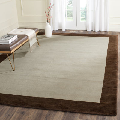 Tapis beige en laine crocheté à la main Southbury 