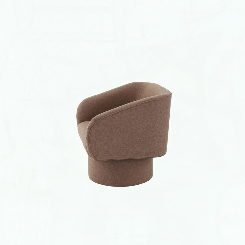 Fauteuil d'appoint pivotant classique, tissu semblable au lin et siège rembourré