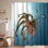 Rideau de douche sous-marin avec 12 crochets Octopus