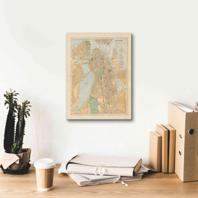 Epic Graffiti «Boston Map» par Wild Apple Portfolio - Boston Map par Wild Apple Portfolio - reproduction d'art sur toile tendue
