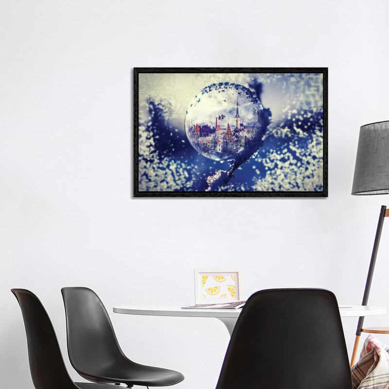 City Globe by Paul Haag - Print on Canvas, 101.6 cm H x 66.04 cm W, Black Framed