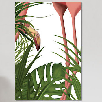 « aspeering flamant rose ii », impression sur toile, H 26 po x l 18 po x P 1,5 po
