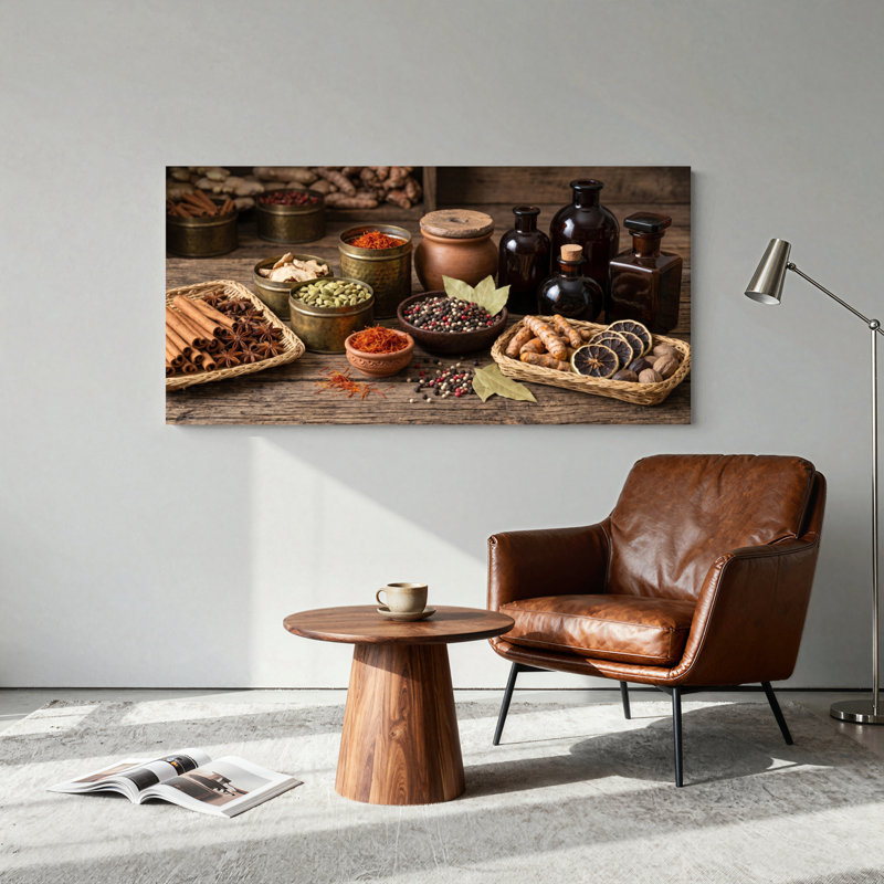 Ensemble de 1 toile murale Spice Array, L 58 po x H 28 po, Toile tendue
